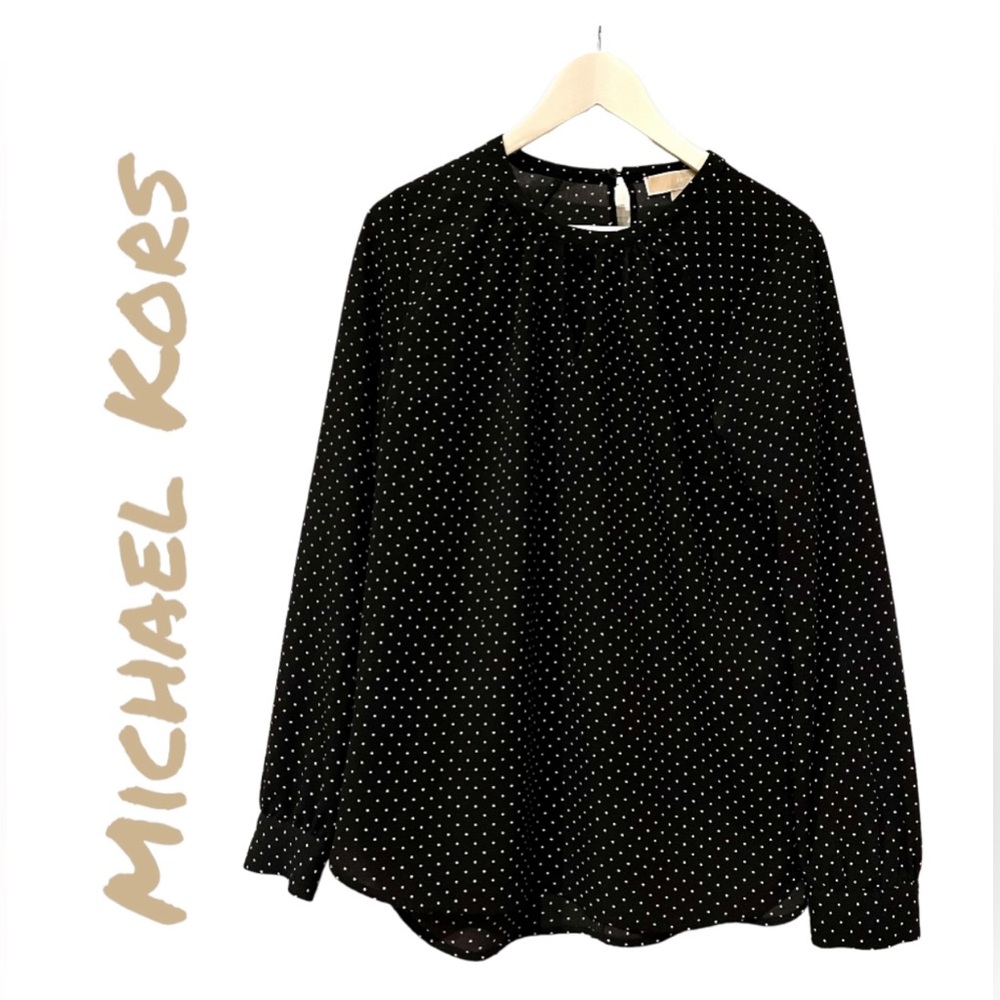 MICHAEL Michael Kors polka dots blouse with cutout at front and back